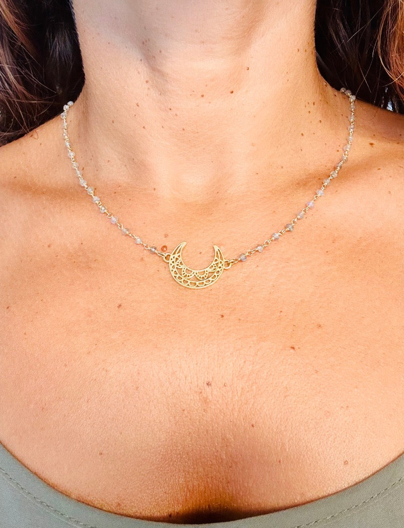 Collier "Luna" avec pierres fines