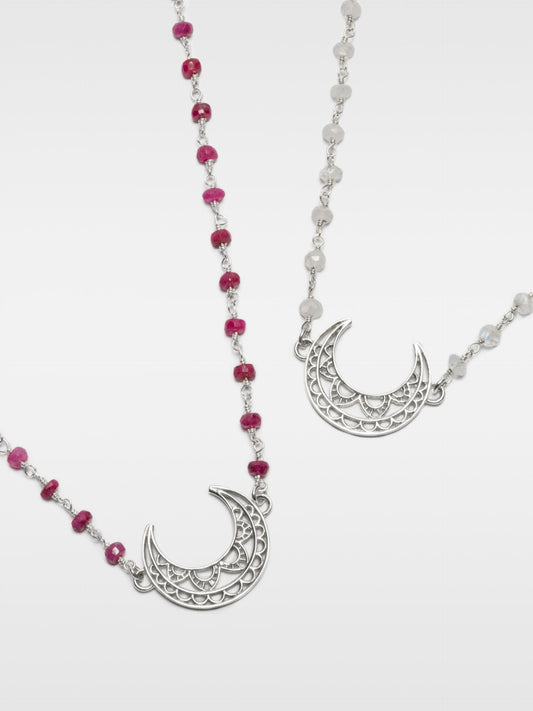 Collier "luna" pierres fines